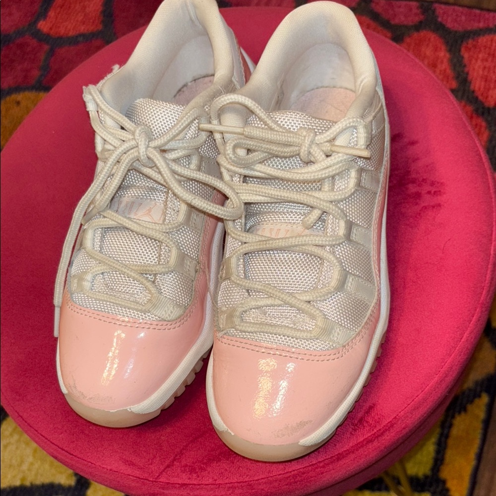 Girls Pink and Cream Sneakers Jordan 11s